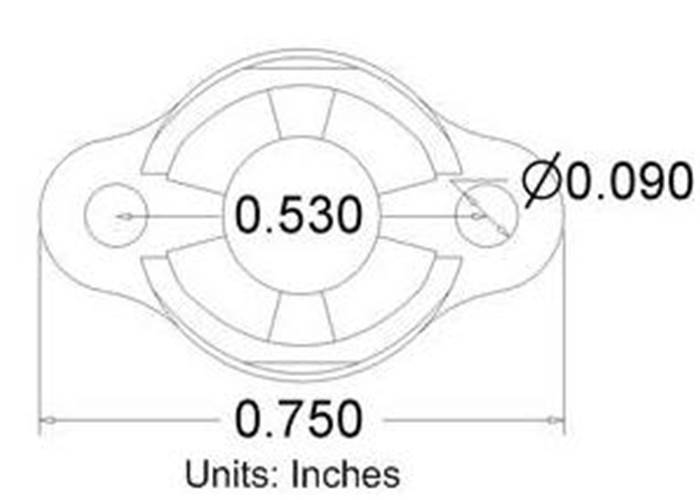 3/8" metal caster top dimensions